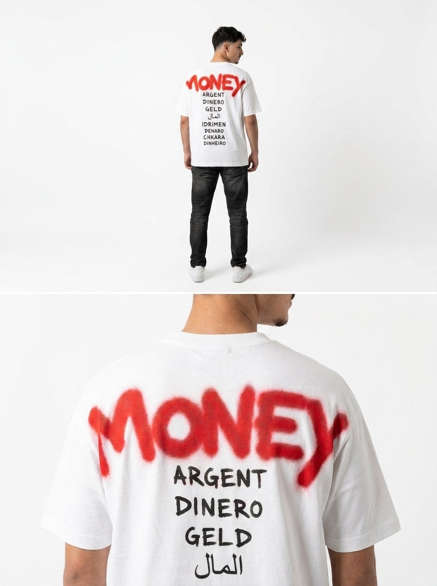 T-Shirt Oversize MONEY - Édition Chkara | Streetwear Unisexe | Graffiti