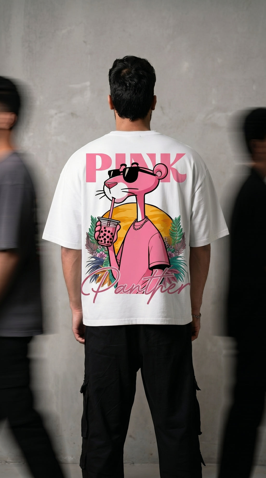 T-Shirt Oversize Pink Panther — Édition Bubble Tea