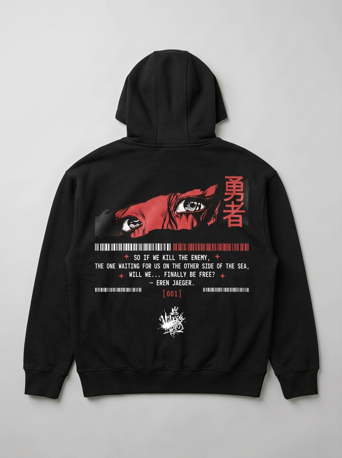 Hoodie YŪSHA 勇者 - Édition [001] | Streetwear Anime | Noir