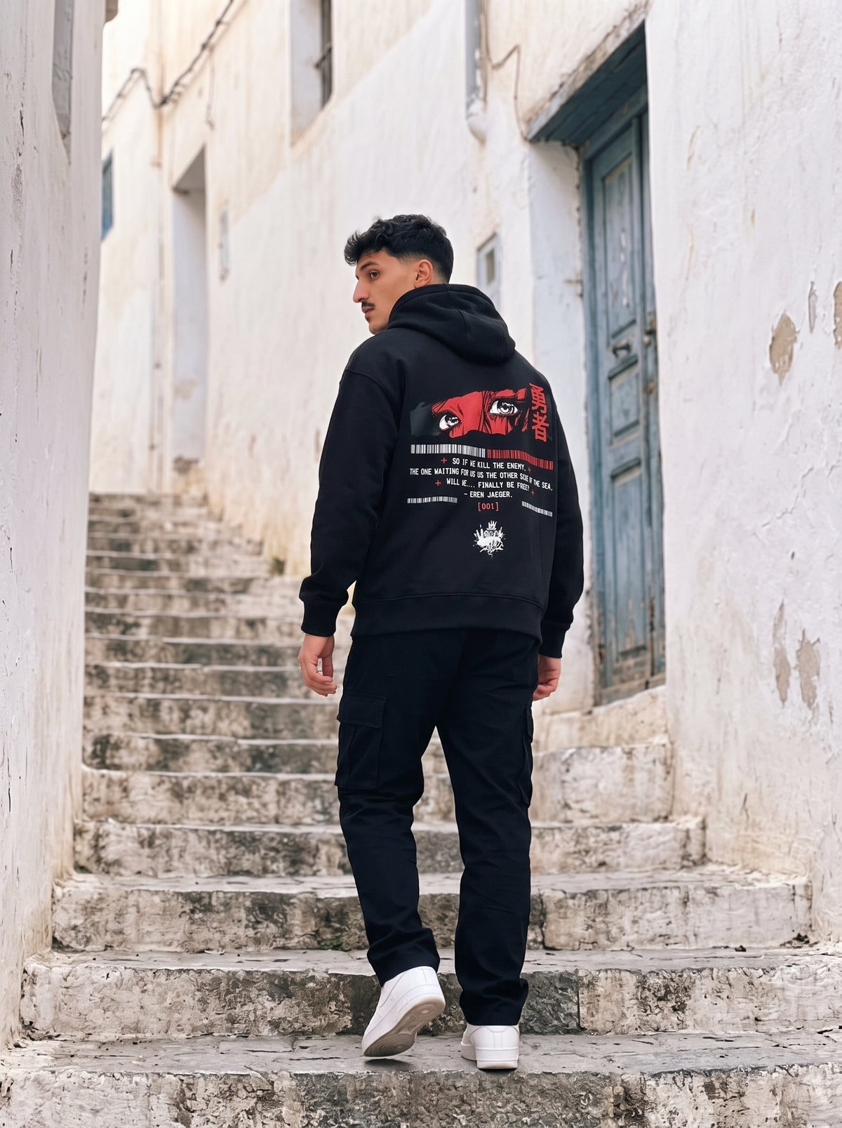 Hoodie YŪSHA 勇者 - Édition [001] | Streetwear Anime | Noir