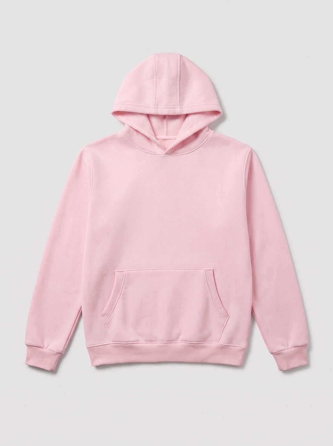 Hoodie rose Barbe à Papa à plat, vue de face