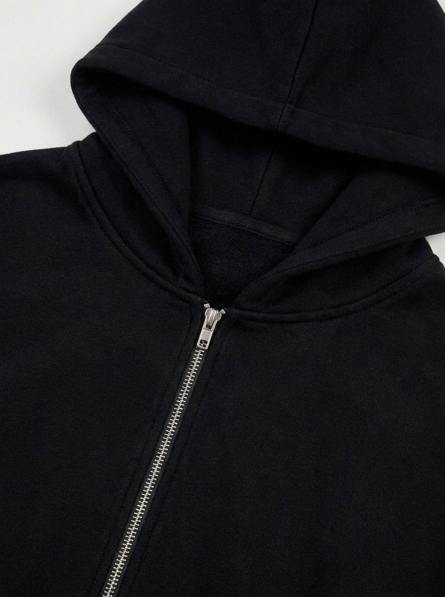 Fermeture éclair métal et capuche du zip hoodie